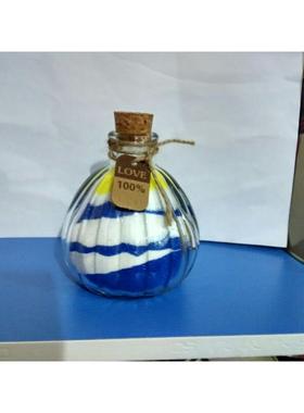 沙瓶画diy材料立体沙画瓶 彩沙布丁瓶约旦瓶幸运星瓶木塞玻璃瓶