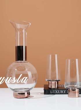 简约客厅餐厅酒柜红酒杯醒酒具办公室茶几售楼处酒店摆件软装饰品