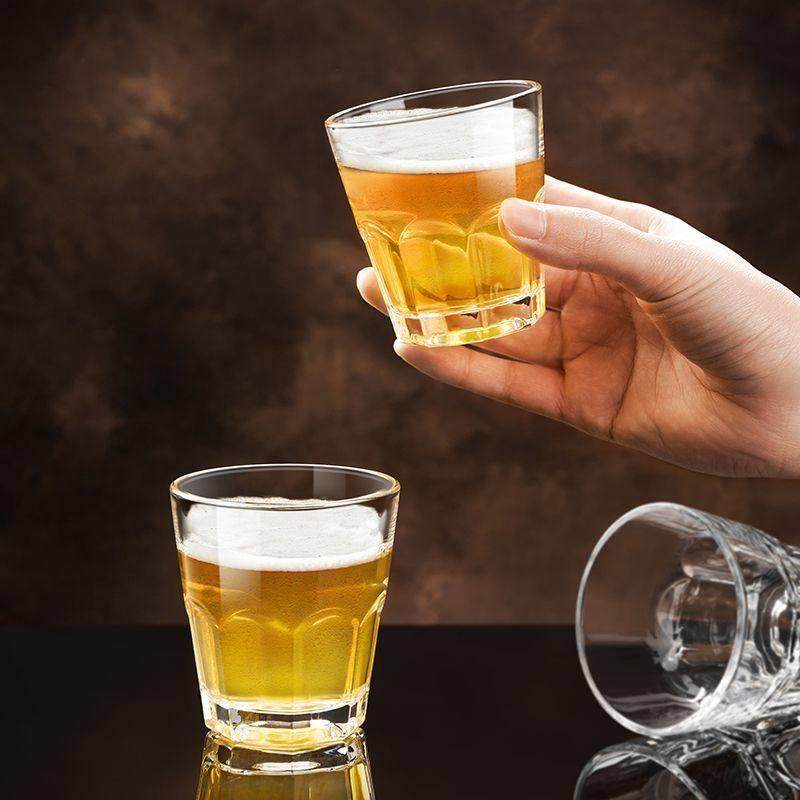 玻璃杯啤酒杯防摔八角杯家用玻璃杯子KTV酒吧白酒杯烈酒杯二两杯,淘宝优惠券,粉丝福利购,淘宝优惠卷