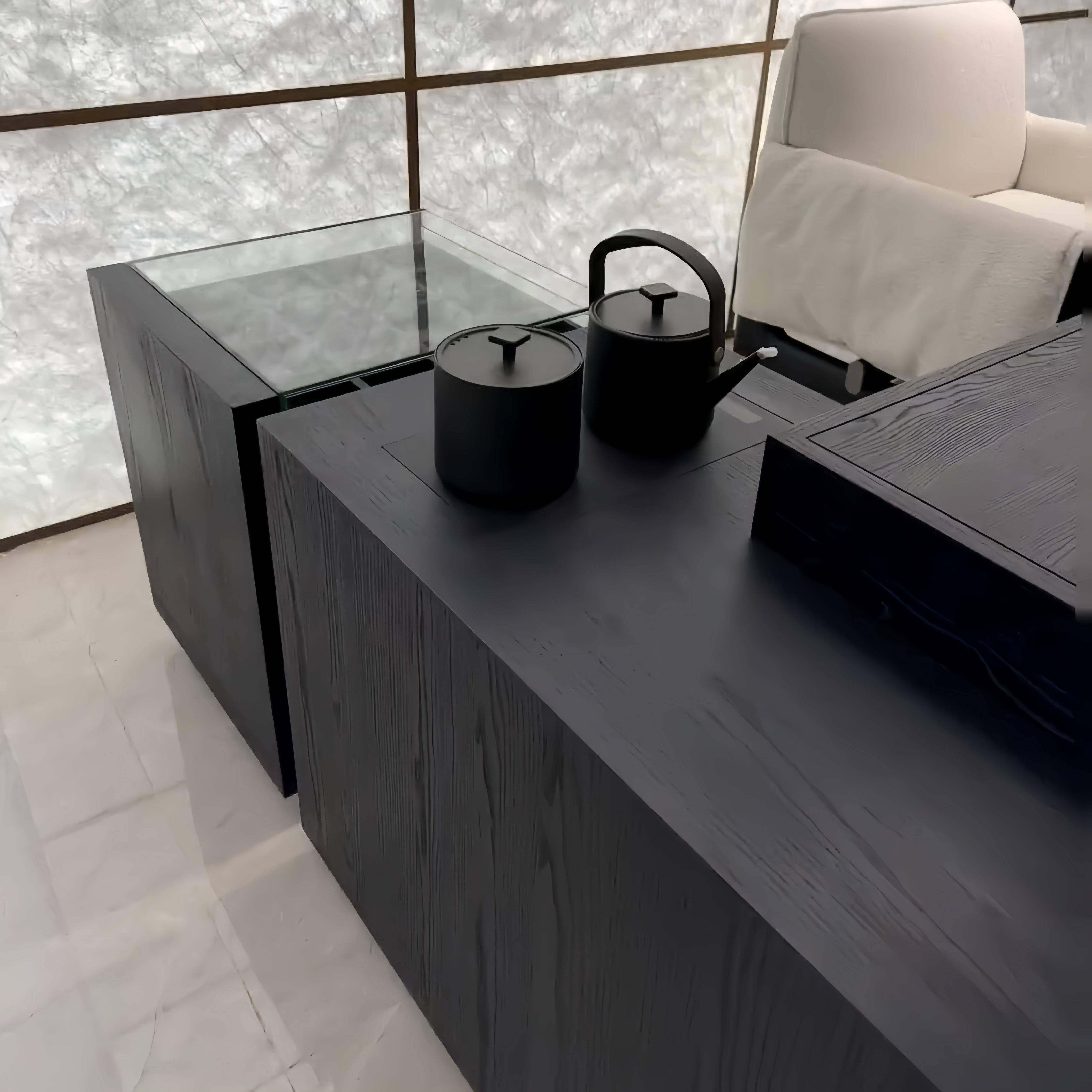 意式轻奢黑胡桃实木岩板茶桌现代简约轻奢高级感会客办公泡茶桌,淘宝优惠券,粉丝福利购,淘宝优惠卷