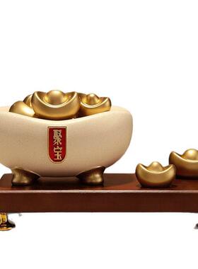 办公元F$p$p$%p宝聚宝盆摆开件招财聚财厅旺室宅玄关装饰店铺业乔