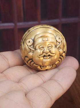 新款实心财神手球貔貅手球双龙核桃醒狮弥勒手球文玩手把件健身球