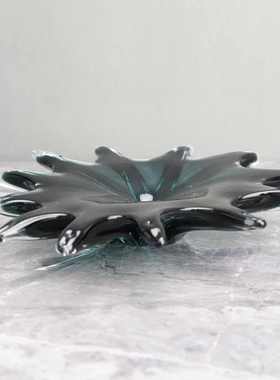 新中式水花琉璃果盘样板房电视柜卧室客厅书房餐厅桌面饰品摆件