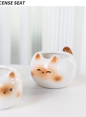 可爱的猫陶瓷香支架家庭桌面饰品线香炉香托盘饰品礼品香薰托盘