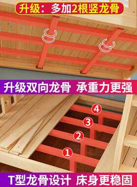 上下床双层床全实木子母床多功能小户型双人高低床儿童上下铺木床