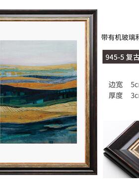 相框线条ps发泡框条复古黑金做旧边条树脂画框装饰条镜框证书边框