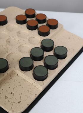 简约树脂仿洞石五子棋盘格摆件售楼处样板间客厅茶几书房艺术装饰