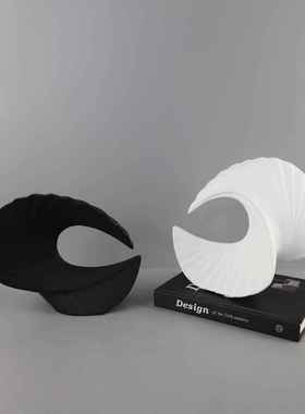 北欧海浪扇子工艺品树脂摆设客厅电视柜样板房展示柜摆件饰品手工