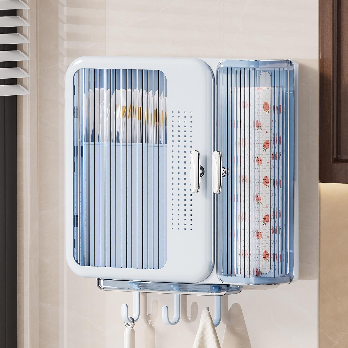 High-end new chopstick storage box kitchen wall-mounted household chopstick tube quick spoon storage rack chopstick basket chopstick cage