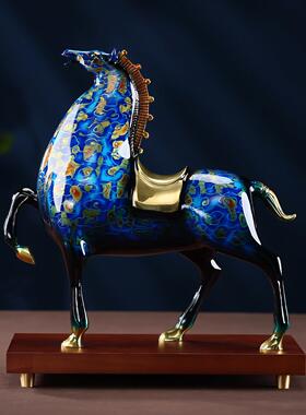 黄铜大漆马摆件《马到成功》家居客厅办公室桌面装饰品送礼佳品