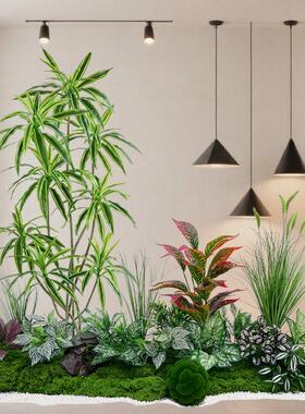彷真绿色植物造景组合橱窗布置装饰假植物景观造景庭院布置玄关室
