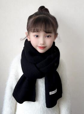 儿童围巾纯羊毛女童围脖冬天保暖男孩学生新年本命年礼盒红色围巾