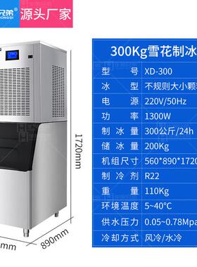 商用雪花制冰机300公斤500Kg火锅店海鲜学校餐厅雪花碎颗粒制冰机