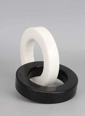 厂家直销现代简约黑白相扣大理石环摆件客厅样板间电视柜家居软