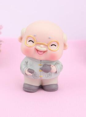 创意可爱老头老太烘焙蛋糕摆件恩爱夫妻生日蛋糕装饰摆件新婚礼物