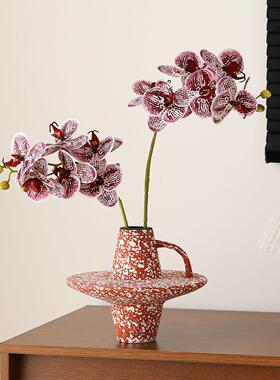 法式中古侘季风陶瓷花瓶摆件客厅插花轻奢艺术高级感客厅家居装饰