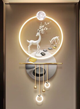 玄关装饰画2025年新款高端led壁灯画走廊尽头轻奢高级感立体挂画