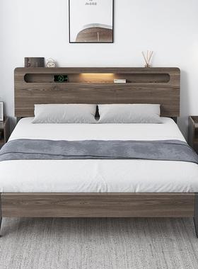 实木床现代双人床1.5米简约家用1.8主卧经济型出租屋1.2m单人