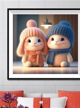 萌兔5d钻石画卡通DIY全钻钻
