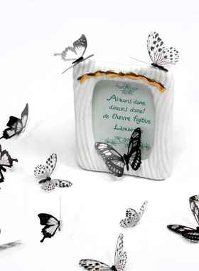 彩色仿真pvc蝴蝶配件装饰现代简约立体墙贴壁饰黑白创意冰箱装饰