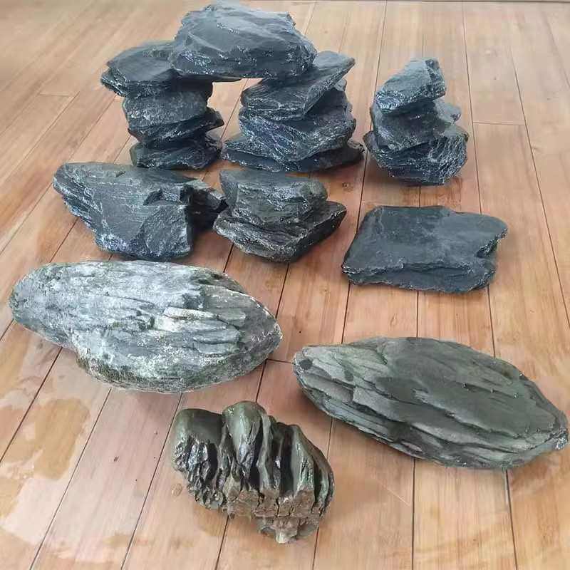 原生态溪流片岩DIY造景水陆缸鱼宠虾龟晒台养鱼缸古法沉木搭配等 - 图1