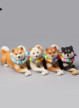 JXK 1/6柴犬模型仿真动物手办小狗周边玩偶车载装饰桌面摆件礼物