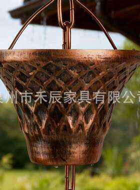 古铜色雨金属雨链232庭院饰户装外水管水收落集金属工艺品户外捕