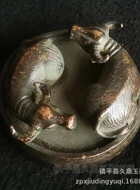 铜器 仿古铜器牛小摆件 家居办公收藏古玩小摆件饰品