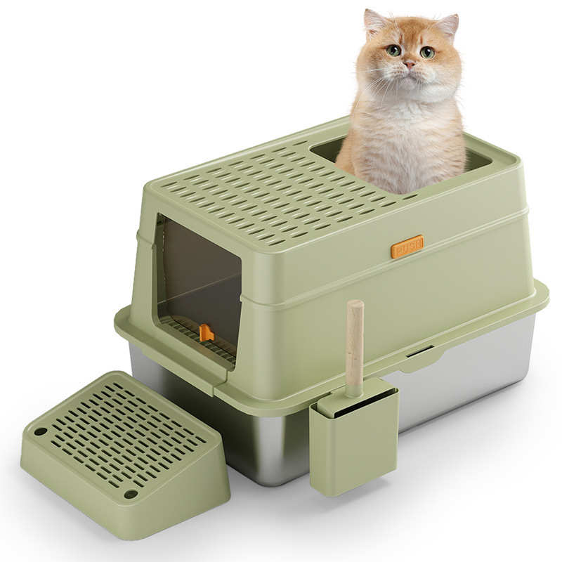 大号全封闭猫砂盆猫砂盆宠物防外溅猫咪的用品不锈钢猫厕所 - 图2