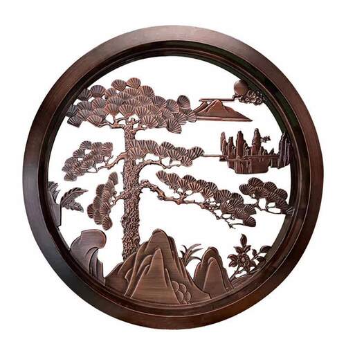 不锈钢屏风圆形假山镂空金属影壁墙户外室外庭院玄关隔断背景墙 - 图3