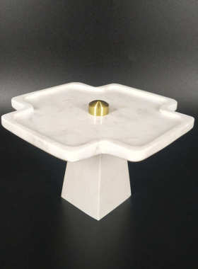 欧式现代大理石托盘北欧收纳盘水果盘酒店别墅客厅样板房摆件