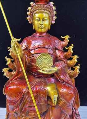 纯铜地母後土娘娘摆件供佛神像后土夫人九凤地母元君神像大地之母