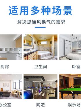 鸿冠管道风机160/200mm口径厨房工厂排气扇强吸力EC变频无极调速