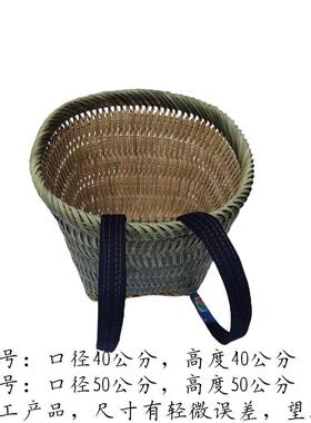 背篓竹制布背带家用农用建筑工地优质竹编背篼楠竹加固加密加大号
