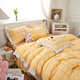 Bubble yarn full cotton wash cotton bed four-piece set pure cotton bed sheet quilt cover spring and summer fresh solid color bedding products