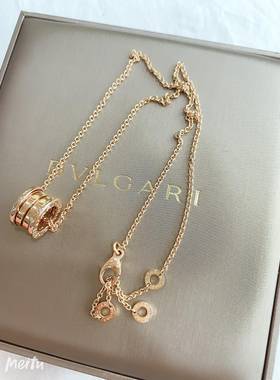 【95新】Bvlgari宝格丽 B-zero1弹簧项链18K玫瑰金男女项链中性款