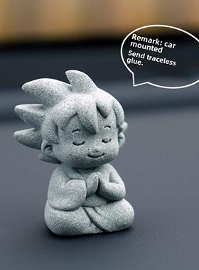 龙珠孙悟空装饰品怀旧日本卡通动画蓝色砂岩鱼缸盆景家庭茶宠物