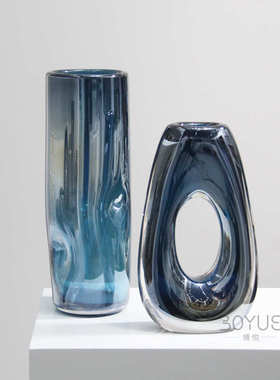 北欧轻奢异形创意花器摆件民宿样板间洽谈桌玄关书房软装艺术饰品