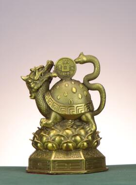 铜龙四家神兽 青 白虎 朱雀 玄武DRT 居铺店装饰铜摆件 四方四位
