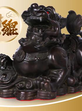 纯黄铜貔貅摆件一对工艺品招财家居客厅办公室装饰品店铺开业礼品