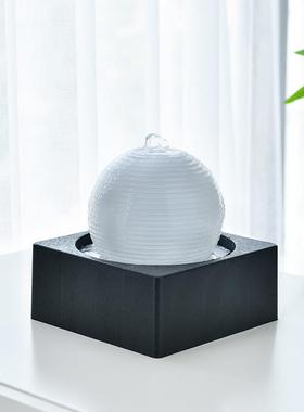 财源滚滚客厅桌面小型流水风水球现代简约办公室招财循环喷泉摆件