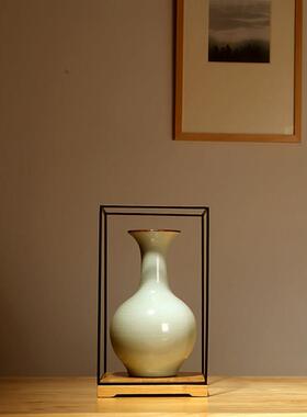 景德镇陶瓷器手工创意新中式青瓷花瓶家居客厅玄关装饰摆件工艺品