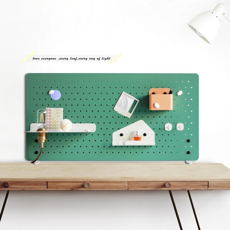 Desk vertical perforated board without punching desktop storage desk partition table clip-type metal storage rack