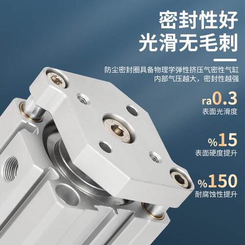 TACQ三轴三杆薄型气缸带导杆小型气动20/25/32/40/50*63-80/100 - 图2