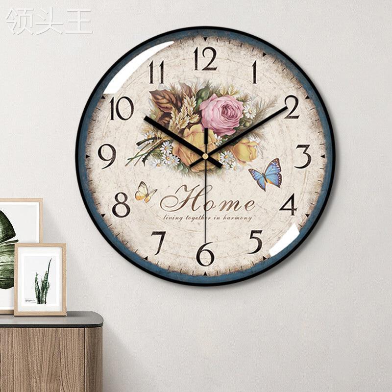 创意挂钟家用钟表客厅简约时钟挂墙挂表北欧石英钟wall clock-图1