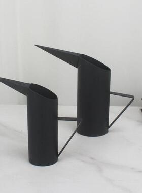 现代简约金属黑色喷砂尖嘴水壶摆件陈设样板酒店民宿房展厅餐厅柜