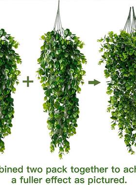2PCS Artificial Hanging Plants Faux Eucalyptus Leaf Greenery