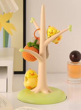 创意可爱小黄鸭门口放钥匙收纳摆件客厅置物架鞋柜装饰品乔迁礼物