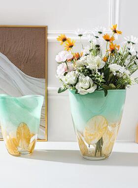 大师手ali-3作系列花创意大号玻璃花瓶现代别简墅酒店玄关插花约