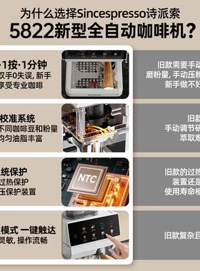 诗自派索CM582CM58222全咖动意式啡机家用小型研智磨一体能压粉
